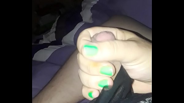 Sissy crossdressing husband rubbing one out after wife goes to bed