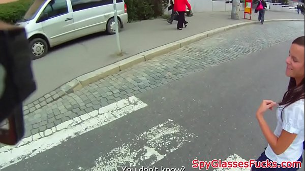 Petite euro filmed on spycam in public