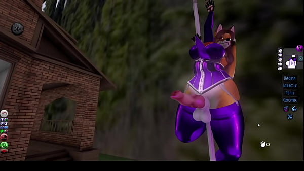 hot sexy thicc fox dancing on a poledance [second life]