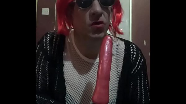 bisexual crossdresser mark wright fucks a dildo on a stick then sucks it clean wishing it was your cock instead of this rubber one