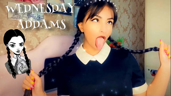Wandinha Addams fait Ahegao et Deepthroat - Exxxtra Sloppy Ahegao Deepthroat BJ mercredi Addams COSPLAY