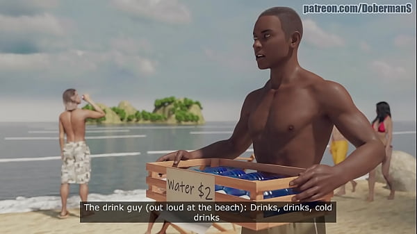 Hacer trampa en la playa. A ella le encantan las pollas negras grandes