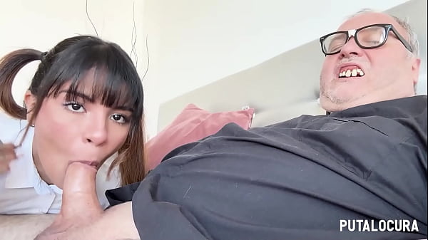PutaLocura - Latina student Michy P&eacute_rez's pussy needs Father Dami&aacute_n's semen
