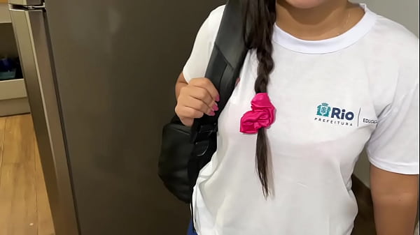 Student from Rio sucking her private teacher at his house, student giving lessons on how to suck dick.