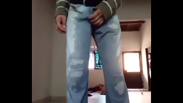 Urinated pants with cloth diaper and total madness with double orgasm