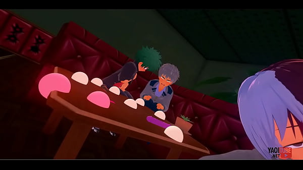 Boku No Hero Academia Yaoi - Todoroki chupando e sacudindo um pau enquanto Deku e Bakugou observam - Asiático Japonês Mangá Anime Hentai Gay Porn