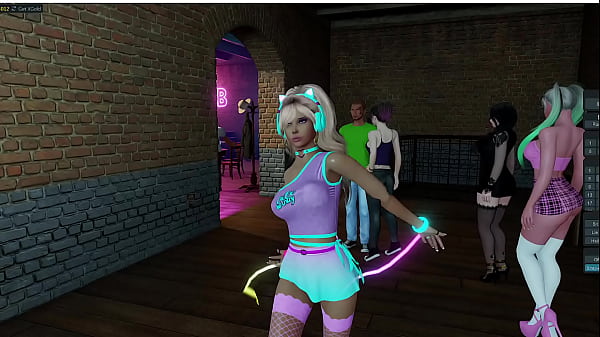 Milena transgénero en un juego porno 3D bailando