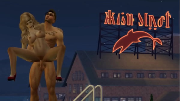 Hunky Sims 4 – Sexy Hengst bekommt auf dem Dach von seiner geilen blonden Freundin einen Blowjob (sinnlicher Muschifick und Gesichtsbesamung)