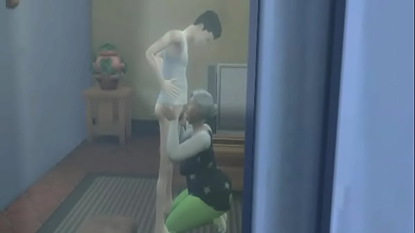 Voyeur Life - Ver a mi amigo recibir mamada de una abuela de chocolate que quería que viera