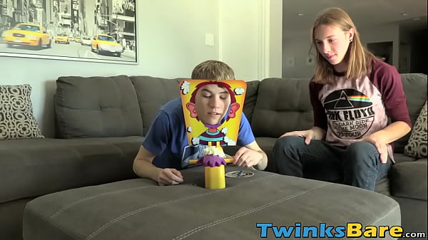 Bottom boy twink receives thick cock in the ass and cums