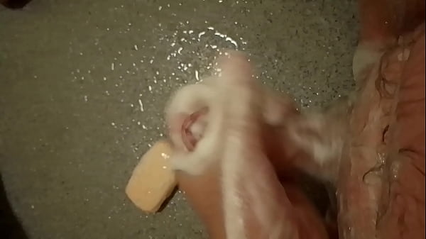 Stroking My Semi Soft Uncut Cock In Shower (No Cumshot)