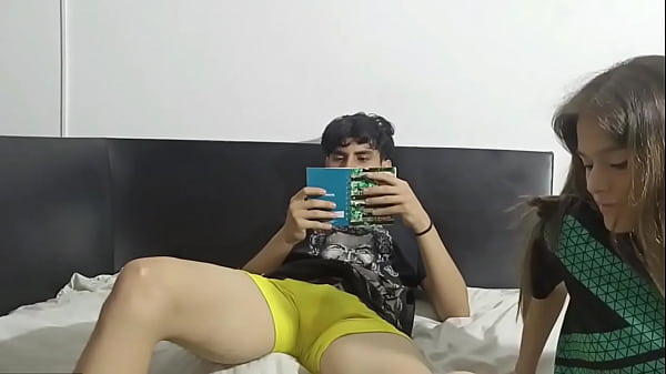 Excited, she starts to suck my penis, not caring that they are knocking on the door and interrupting us. She wants to fornicate.