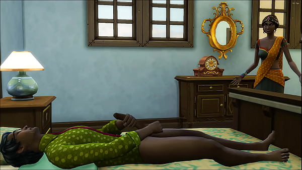 Die indische Stiefmutter erwischt ihren Stiefsohn vor der Prüfung beim Masturbieren in seinem Zimmer und hilft ihm, Stress abzubauen, damit er die Prüfung bestehen kann