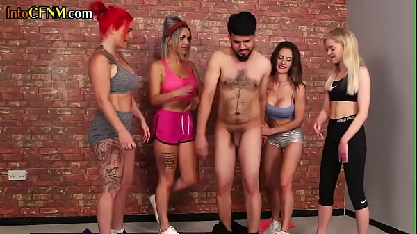 CFNM gruppo yoga HJ 4 cum da troie dominanti amatoriali di yoga